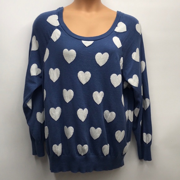 Torrid Sweaters - TORRID Heart Sweater Knit Blue Plus Torrid Size 3